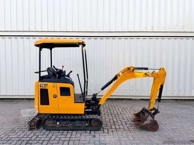 Mini-pelle JCB 16C-1 /2022 BJ/ 969 H / verbr. Laufwerk/2xLöffel