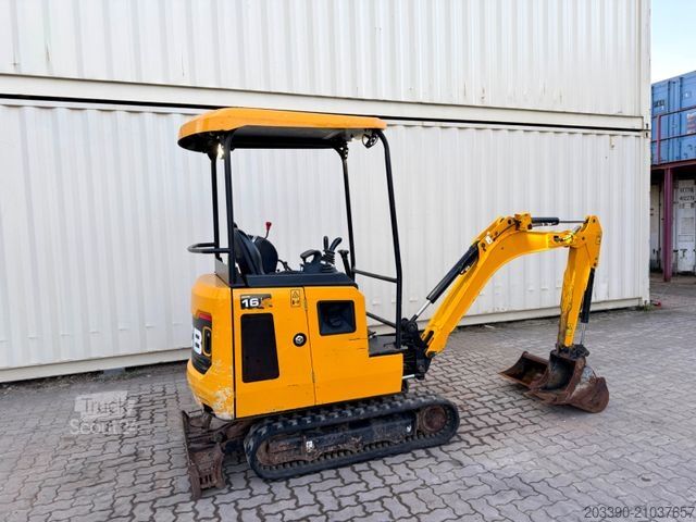 Mini-pelle JCB 16C-1 /2022 BJ/ 969 H / verbr. Laufwerk/2xLöffel