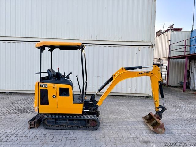 Mini-pelle JCB 16C-1 /2022 BJ/ 852 H / verbr. Laufwerk/2xLöffel