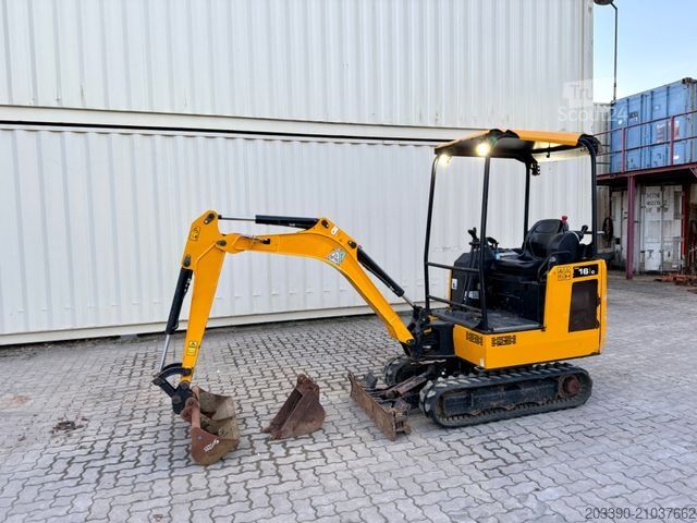 Mini-pelle JCB 16C-1 /2022 BJ/ 852 H / verbr. Laufwerk/2xLöffel