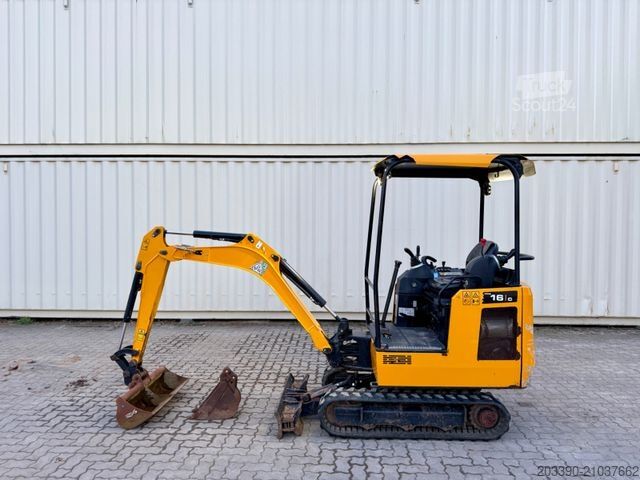 Mini-pelle JCB 16C-1 /2022 BJ/ 852 H / verbr. Laufwerk/2xLöffel
