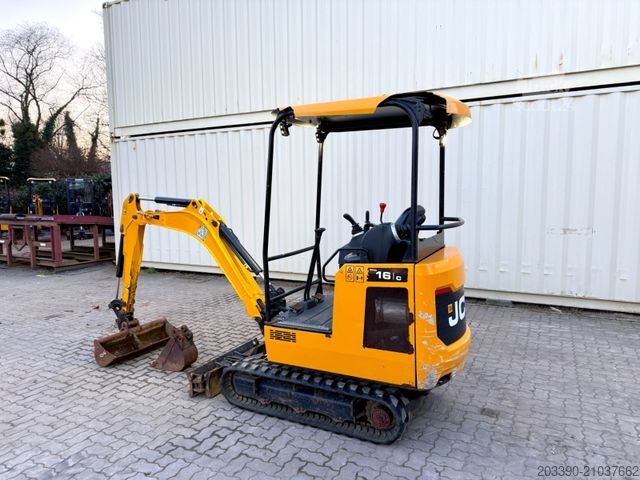 Mini-pelle JCB 16C-1 /2022 BJ/ 852 H / verbr. Laufwerk/2xLöffel