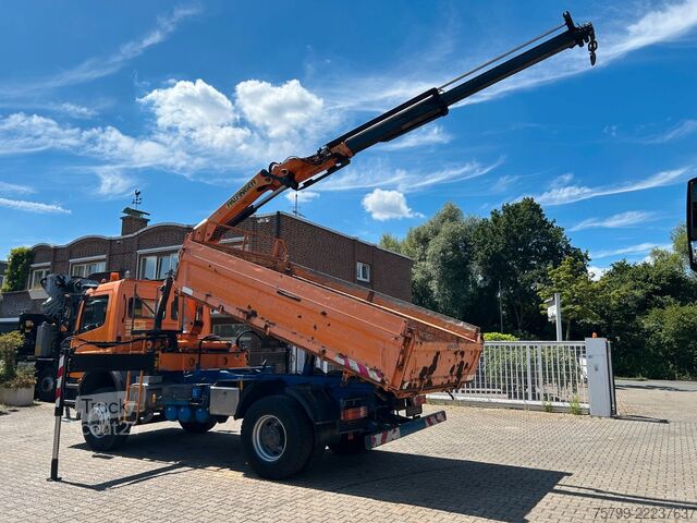 Camion basculante trilateral MERCEDES-BENZ 1828 3Skipper + PKG 12001 Kran 4x2