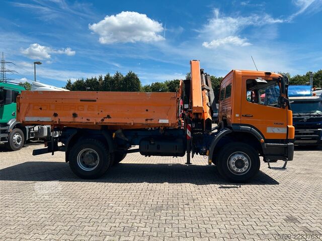 Camion basculante trilateral MERCEDES-BENZ 1828 3Skipper + PKG 12001 Kran 4x2