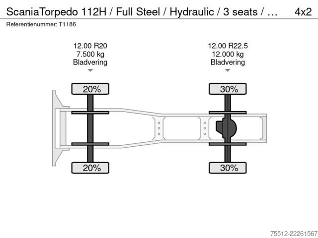 Standard-SZM Scania Torpedo 112H / Full Steel / Hydraulic / 3 seats...