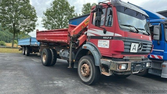 Autocamion basculant tridirecțional MERCEDES-BENZ 1824 AK Palfinger PK 8000
