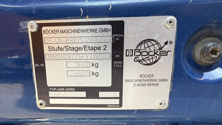 Kamyon üzerine monteli vinç Böcker AK 44 / 4000 auf MAN TGM 18.290