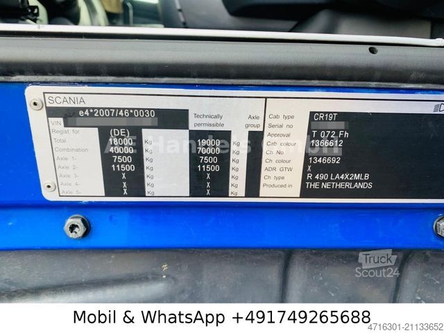 Cabeza tractora de gran volumen SCANIA R490 TopLine LL Low|Retarder|Alcoa|Standklima