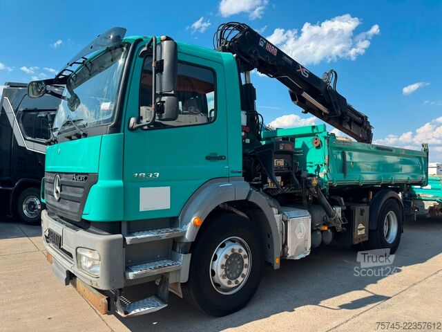 Trijų pusių savivartis sunkvežimis MERCEDES-BENZ AXOR 1833*DREISETENKIPPER*HIAB KRAN 12 M*MEILLER