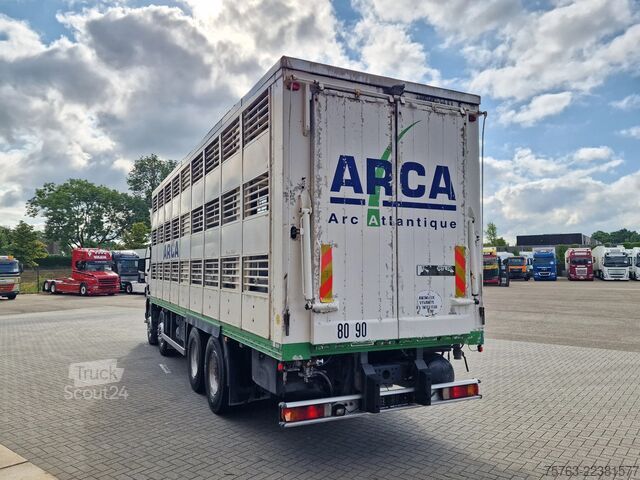  Scania 114G - 8X4 - 3 deck - double ramp -  steel / air