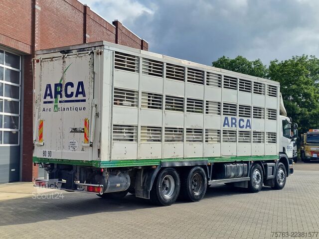  Scania 114G - 8X4 - 3 deck - double ramp -  steel / air