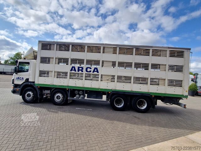  Scania 114G - 8X4 - 3 deck - double ramp -  steel / air