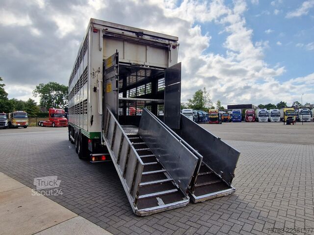  Scania 114G - 8X4 - 3 deck - double ramp -  steel / air