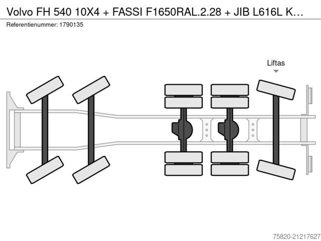 Автокран Volvo FH 540 10X4 + FASSI F1650RAL.2.28 + JIB L616L K...