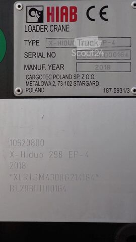 Autokrāna kravas automašīna DAF CF 480 6X2 HIAB X-HIDUO 298 EP-4 KRAAN/KRAN/CRA...