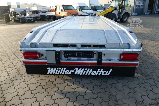 Lavtloader trailer MÜLLER-MITTELTAL 18 t. Kombi Abroller Absetzer Tieflader, Luft