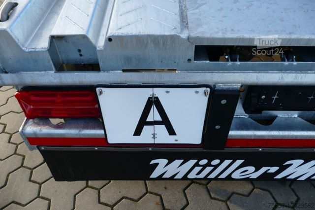 Lavtloader trailer MÜLLER-MITTELTAL 18 t. Kombi Abroller Absetzer Tieflader, Luft