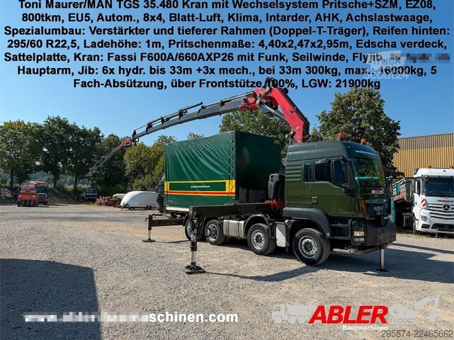 وحدة جرار قياسية MAN TGS 35.480 Kran mit Wechselsys. SZM