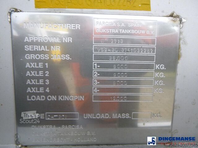 Tank Parcisa Chemical tank inox L4BH 37.5 / 1 comp