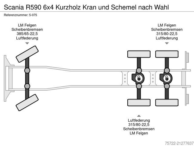 Logging truck SCANIA R590 6x4 Kurzholz Kran und Schemel nach Wahl