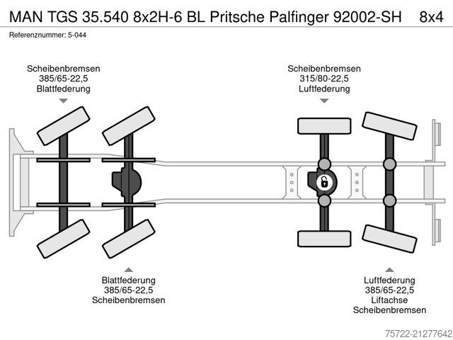 Autokran MAN TGS 35.540 8x2H-6 BL Pritsche Palfinger 92002-SH