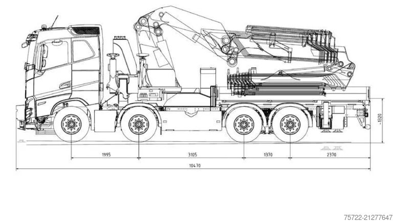 Tovornjak z žerjavom Volvo FH 540 8x4 Pritsche Palfinger 165.002 TEC 7 +JIB