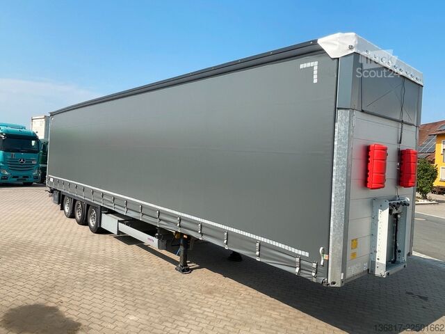 Atvira puspriekabė su tentu SCHMITZ CARGOBULL SCB*S3 SCS24 Hubdach Mega Plane Edscha 2xLiftach