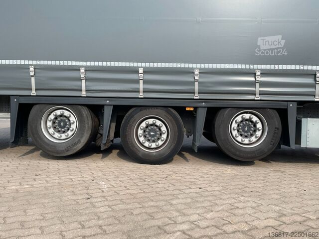 Atvira puspriekabė su tentu SCHMITZ CARGOBULL SCB*S3 SCS24 Hubdach Mega Plane Edscha 2xLiftach