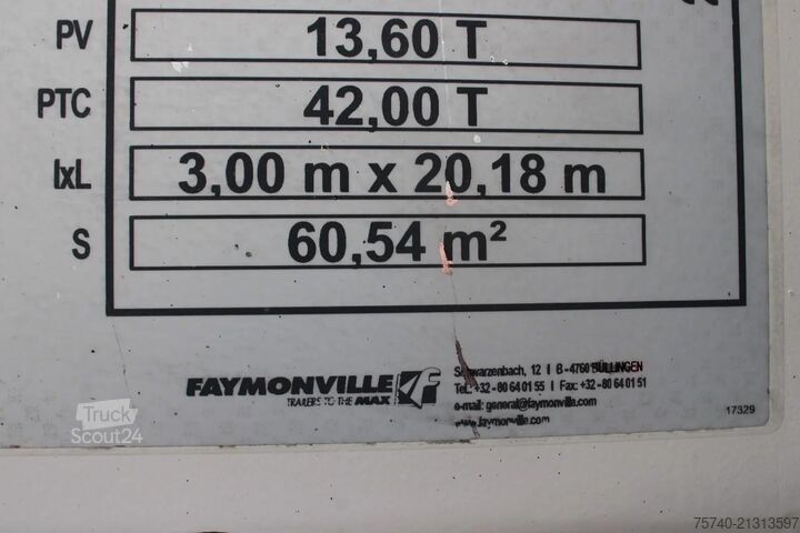 Semi surbaissé Faymonville extentadable 20m disconnectable front + 42000kg...