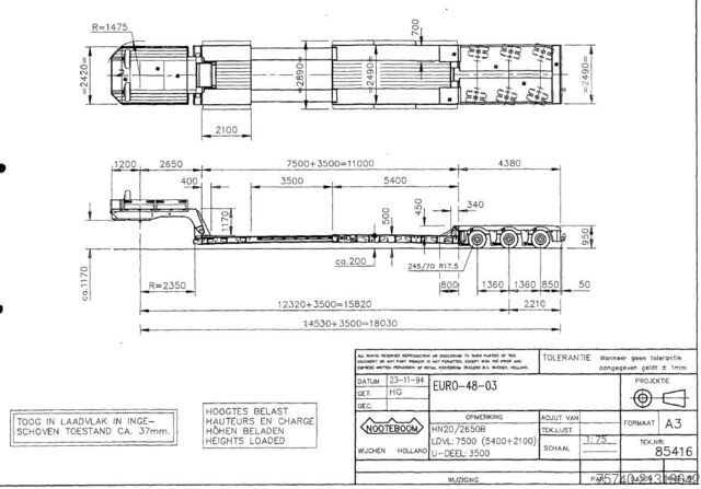 BE-Auflieger Nooteboom EURO 4803 + 3x SAF AXLE