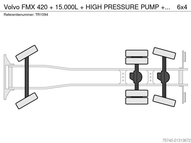 Siurbimo transporto priemonė Volvo FMX 420 + 15.000L +  HIGH PRESSURE PUMP + URACA...