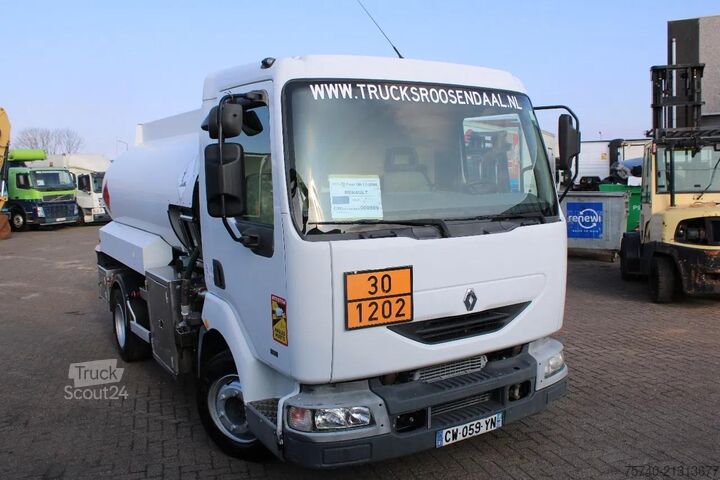 Camion-citerne Renault Midlum 250 + 2 COMP + 6180liter + euro 2 + manual
