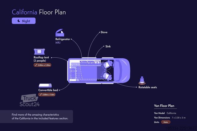 Lakókocsi/lakóautó 2023 Volkswagen California Ocean Automatique | Toit relevable