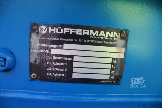 Remorcă roll off HÜFFERMANN HSA 18.65 - Schlitten - Nr.: 314