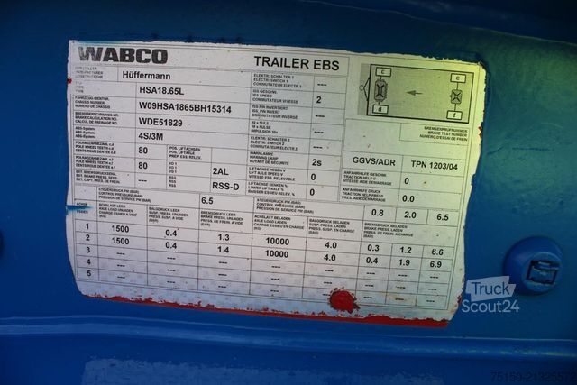 Remorcă roll off HÜFFERMANN HSA 18.65 - Schlitten - Nr.: 314