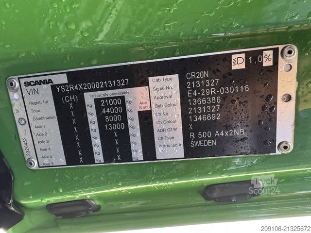 Standard nyergesvontató SCANIA R 500 Retarder Voll Luft Alu Felgen