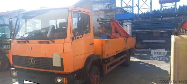 Flatbed truck MERCEDES-BENZ 1517 Pritsche Kran
