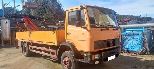 Flatbed truck MERCEDES-BENZ 1517 Pritsche Kran