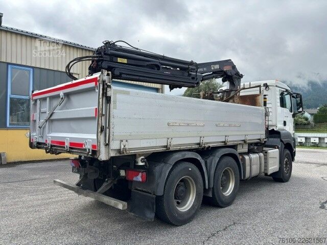 Camion-benne tricar MAN TGS 33.480 Kipper+HIAB 192-5