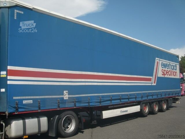 Remolque con plataforma y lona Krone SDP 27 Mega Liftachse Hubdach