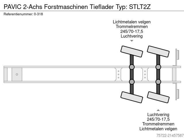 Nízky nakladač PAVIC 2-Achs Forstmaschinen Tieflader Typ: STLT2Z