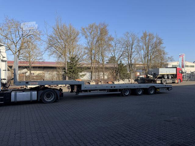 Remorque surbaissée Möslein STO 3 Schwebheim  3 Achs Satteltieflader Plato 45 t GGfür Fertigteile, Baumaschinen oder Container