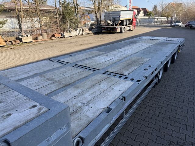 Remorque surbaissée Möslein STO 3 Schwebheim  3 Achs Satteltieflader Plato 45 t GGfür Fertigteile, Baumaschinen oder Container
