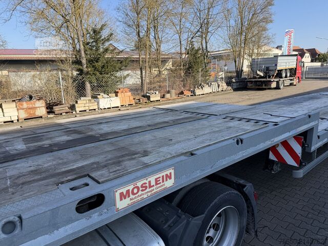 Remorque surbaissée Möslein STO 3 Schwebheim  3 Achs Satteltieflader Plato 45 t GGfür Fertigteile, Baumaschinen oder Container