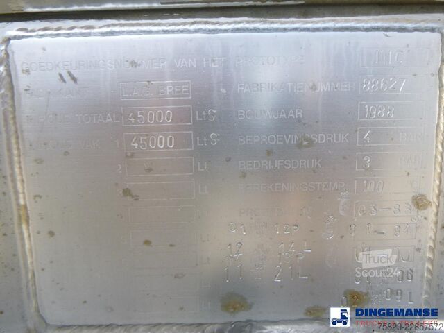 Tartály L.A.G. Chemical tank inox 45 m3 / 1 comp