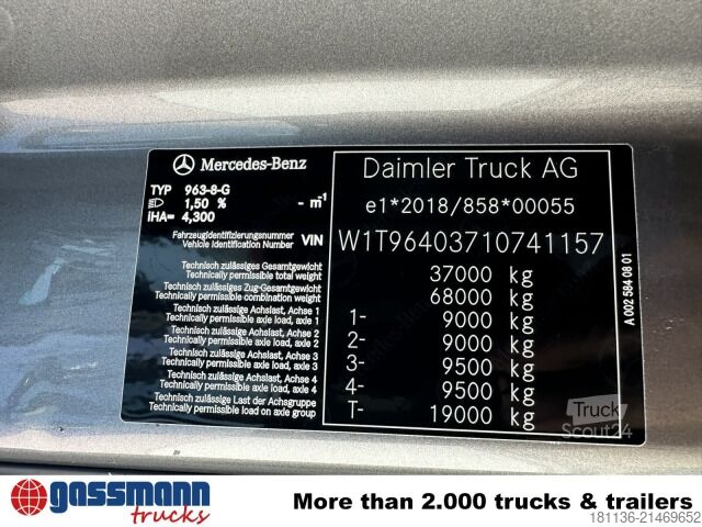 Flatbed truck Mercedes-Benz Arocs 3251 L 8x4/4, Retarder, BigSpace, Navi,