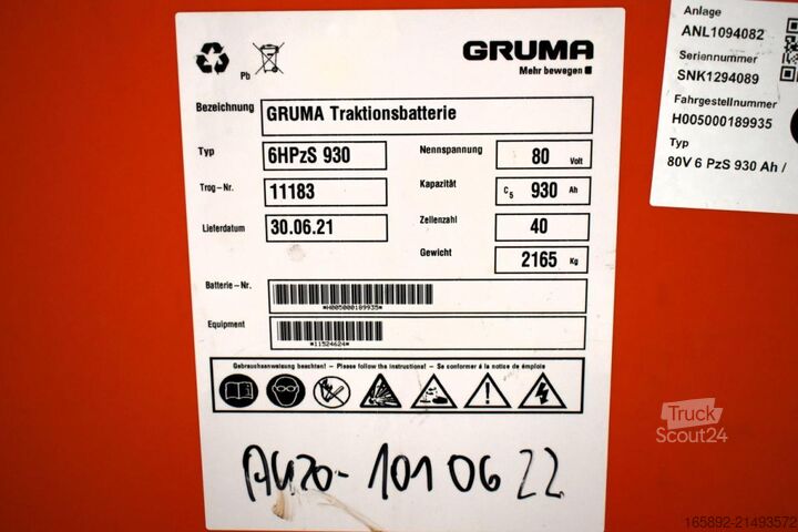 Batería de carretilla elevadora HOPPECKE 80 Volt 6 PzS 930 Ah