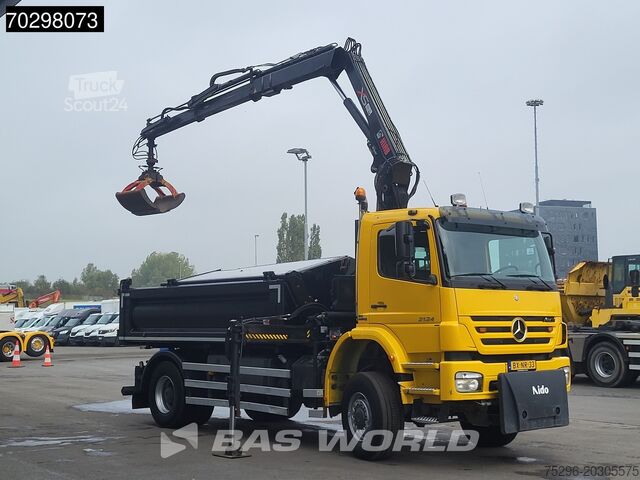 Sklápěč s jeřábem Mercedes Axor 2124 Axor 4X4 8m3 Tipper HIAB 122 B-2 HIDU...