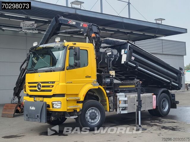 Sklápěč s jeřábem Mercedes Axor 2124 Axor 4X4 8m3 Tipper HIAB 122 B-2 HIDU...