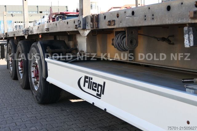 Working platform semitrailer FLIEGL SDS 350 Platto Liftachse Alu-Bordwände Runge
